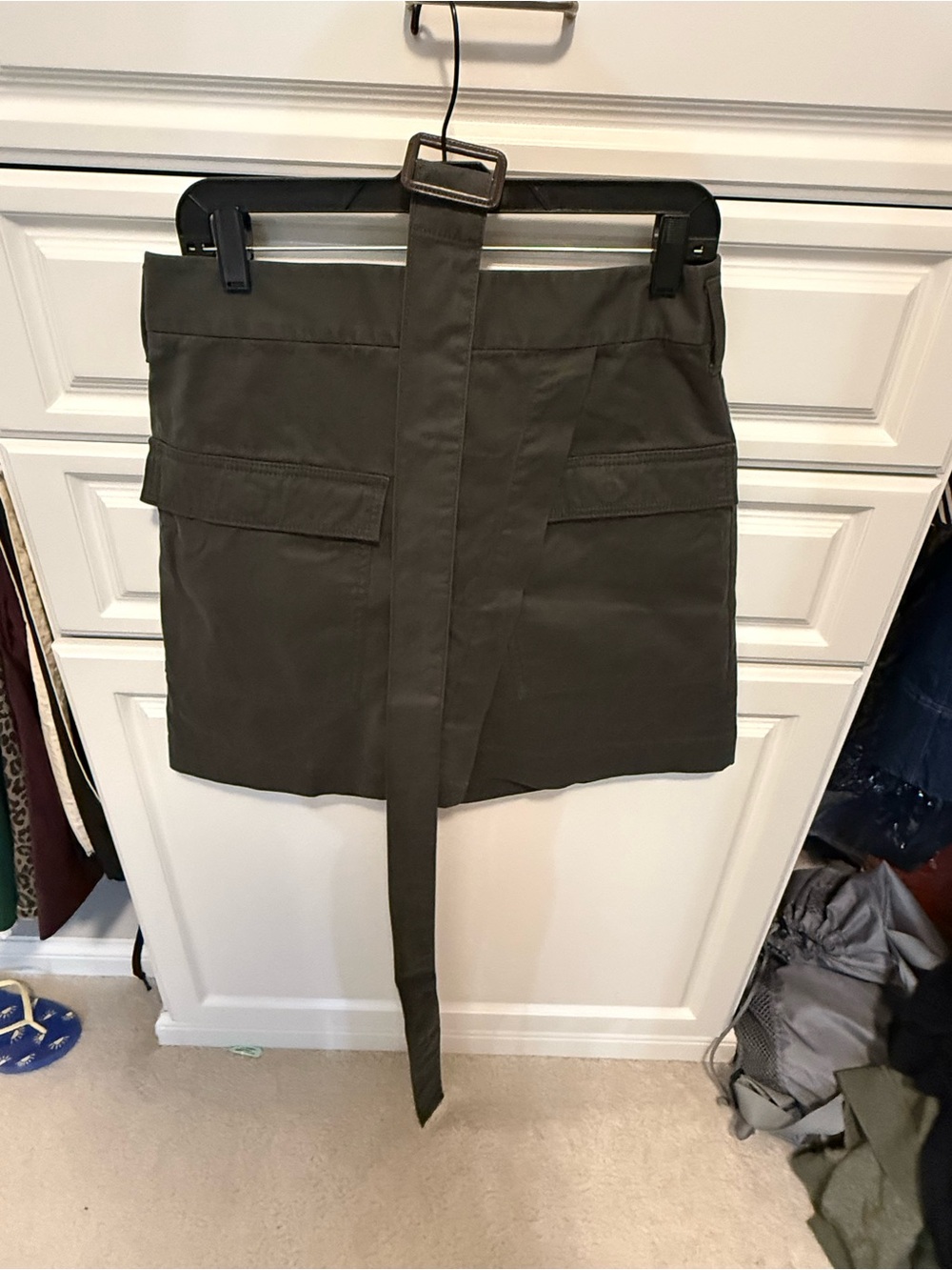 Banana Republic Olive Green Utility Mini Skirt with Belt